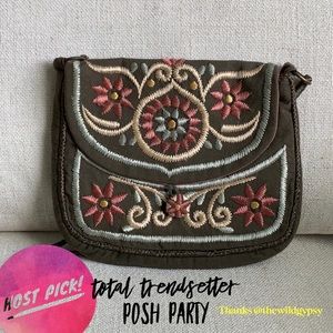 Accessorize Embroidered Fabric Crossbody bag